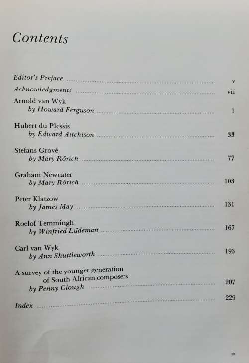 Composers in South Africa Today edited by Peter Klatzow