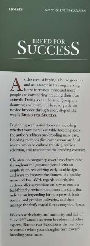 Breed for Success The Horseman`s Guide to Produce Healthy Foals by Riley & Roberts