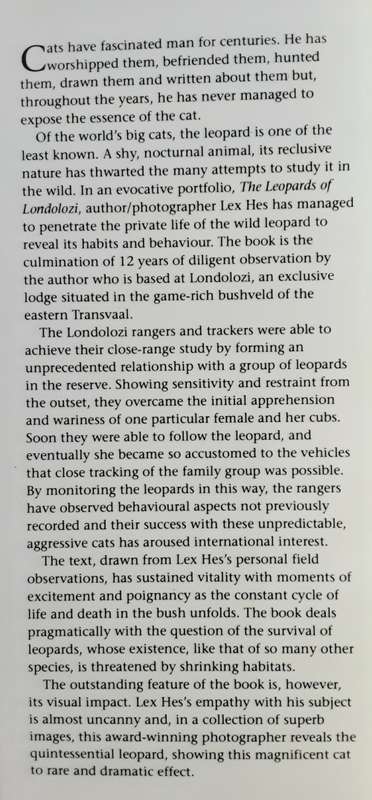 The Leopards of Londolozi by Lex Hes