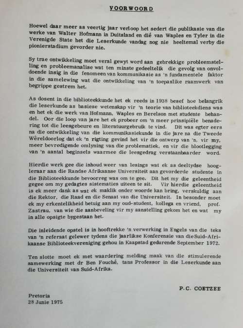 Lees En Lessers deur P C Coetzee
