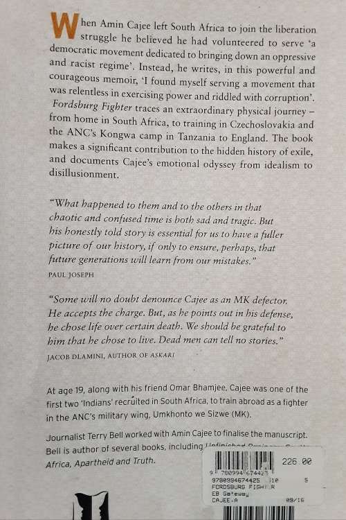 Fordsburg Fighter, the journey of an MK volunteer by Amin Cajee