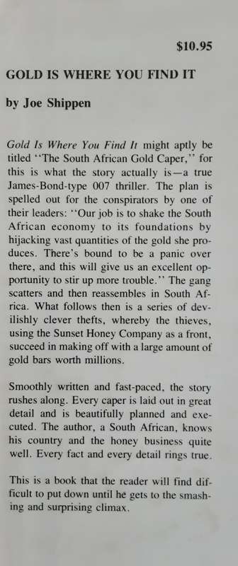 Gold is where you find it by Joe Shippen  **SIGNED COPY**