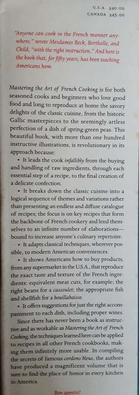 Julia Child, Mastering The Art Of French Cooking 50th Anniversary Edition by Bertholle and Beck