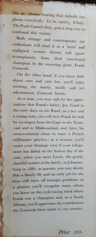 Wheels, The Frank Connock Story as told to Muriel Kavanagh