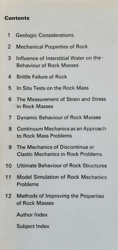 Rock Mechanics In Engineering Practice by Stagg and Zienkiewicz
