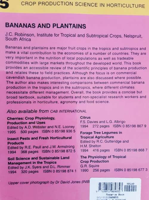 Bananas and Plantains by J C Robinson