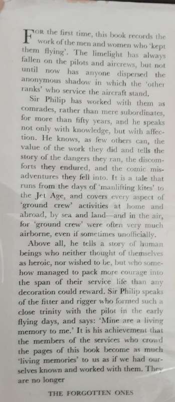 The Forgotten Ones, The Story of the Ground Crews by Sir Philip Joubert De La Ferte