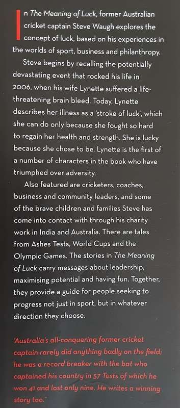 Steve Waugh, The Meaning of Luck, Stories of Learning, Leadership and Love