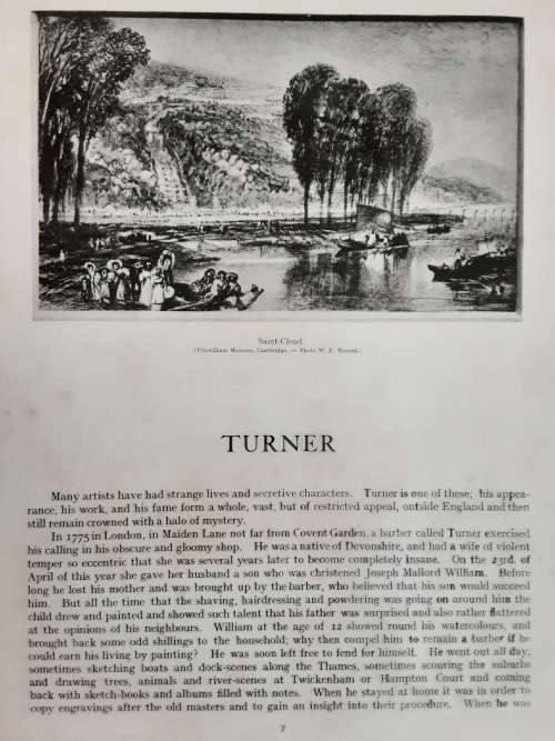 Turner by Camille Mauclair translated from the French by Eveline Byam Shaw