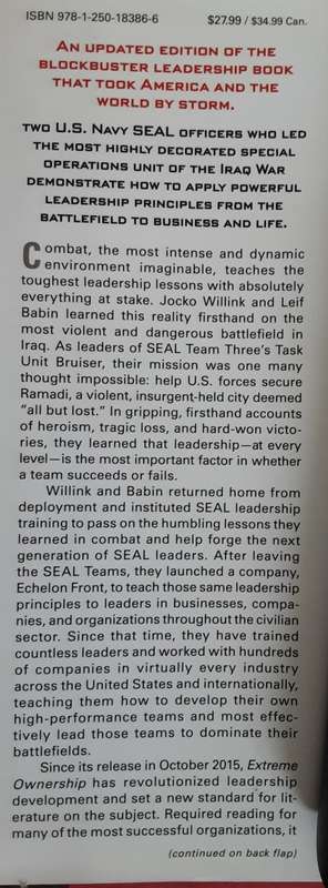 Extreme Ownership How U S Navy Seals Lead and Win by Jocko Willink and Leif Babin