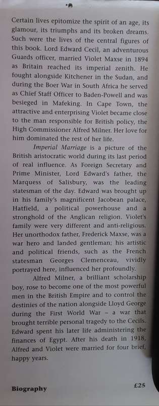 Imperial Marriage, An Edwardian War and Peace by Hugh and Mirabel Cecil