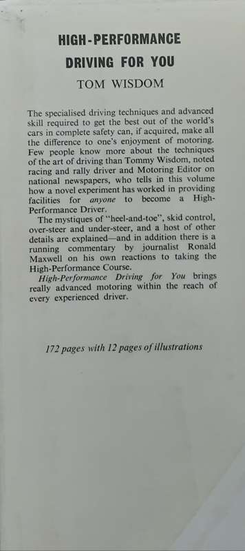 High Performance Driving For You by Tom Wisdom