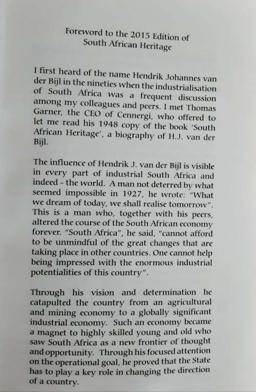 South African Heritage, A Biography of H J van der Bijl by Alice Jacobs **Second Edition**
