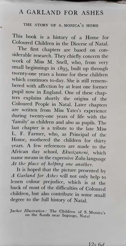 A Garland For Ashes, The Story of S Monica`s Home by Ruby W Yates