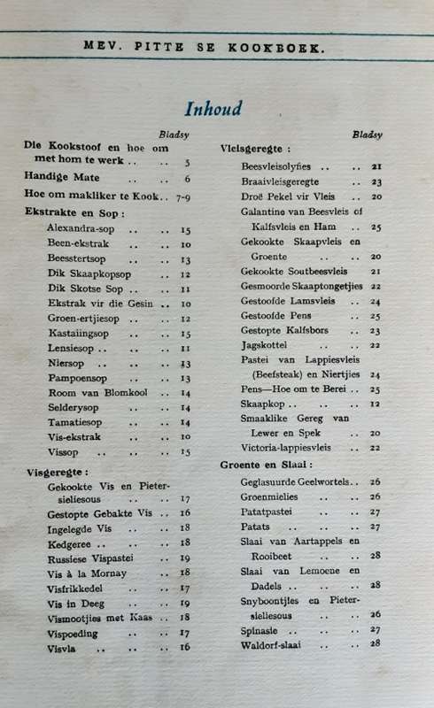 Mev. Pitte Se Kookboek 1938 published by Shell Company