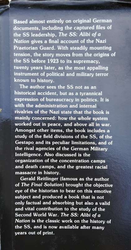 The SS Alibi of a Nation 1922-1945 by Gerald Reitlinger