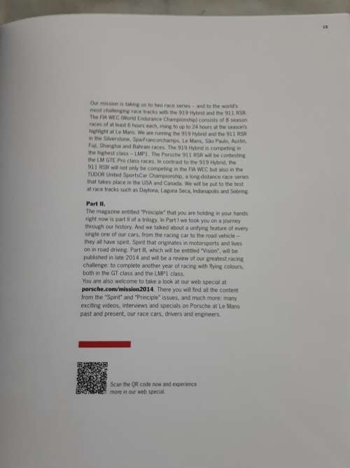 Porsche Mission 2014 Our Return: Spirit, Principle, Vision **SCARCE TITLE** in Slipcase