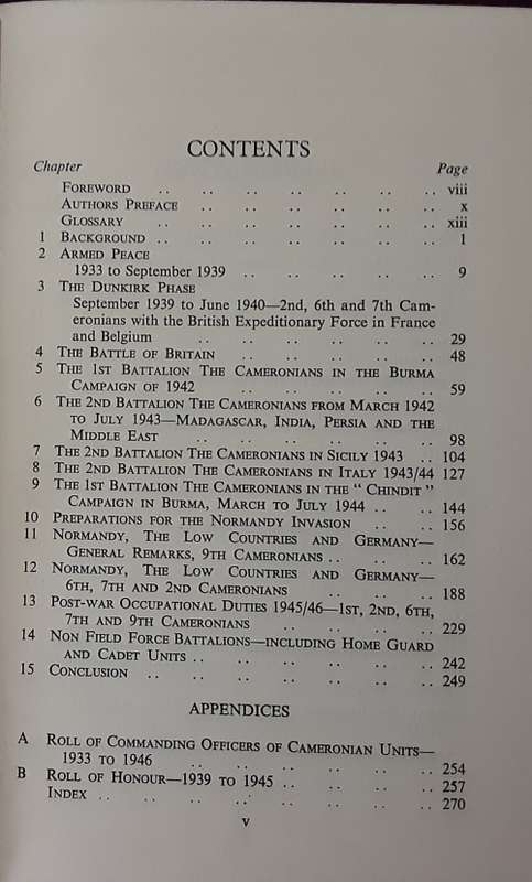 The History of The Cameronians (Scottish Rifles ) vol 3 1933-1946 by Brig C N Barclay OBE DSO