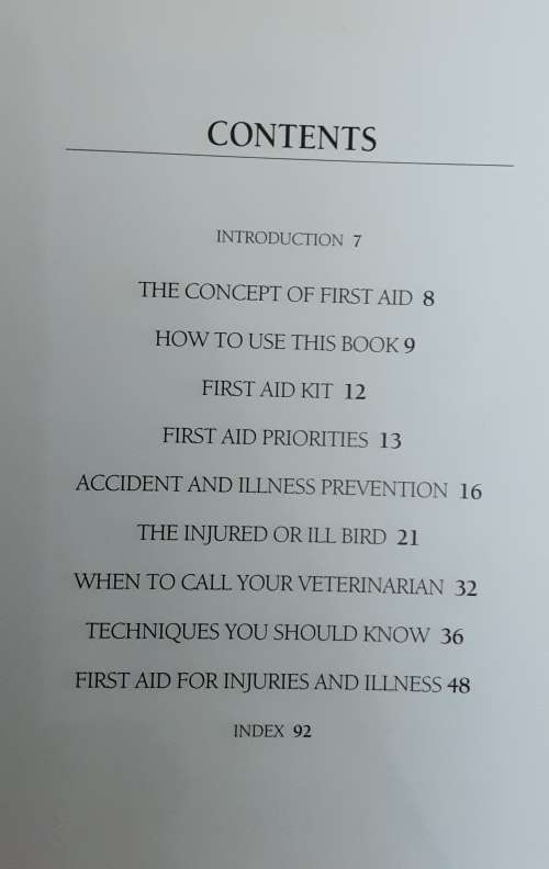First Aid for Birds, The Essential quick reference guide by Tim Hawcroft