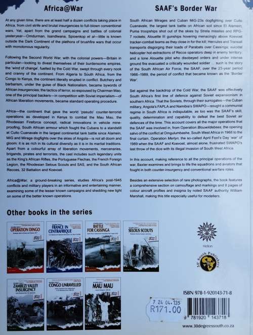 SAAF`s Border War The S African Air Force in Combat 1966-1989 by Peter Baxter