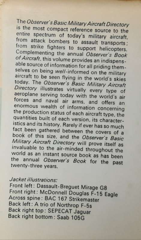 The Observer`s Basic Military Aircraft Directory by William Green and Gordon Swanborough