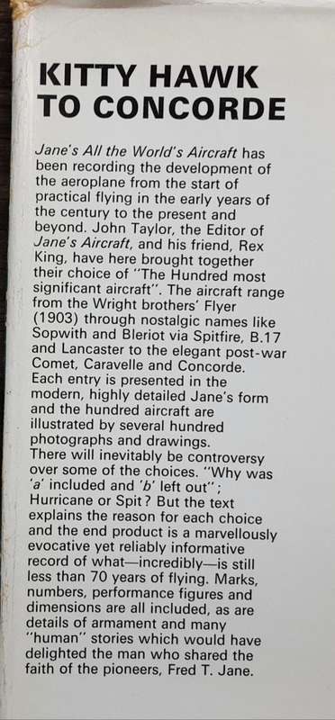 Kittyhawk to Concorde Jane`s 100 Significant Aircraft by H F King and J W R Taylor