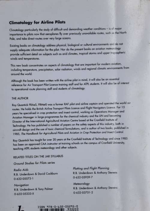 Climatology for Airline Pilots by H R Quantick