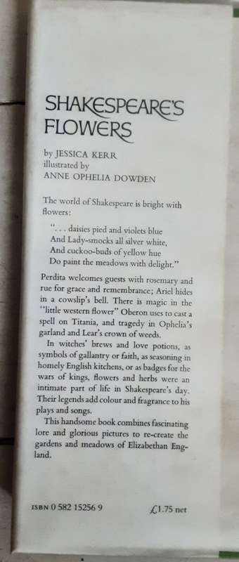 Shakespeare`s Flowers by Jessica Kerr illustrated by Anne Ophelia Dowden