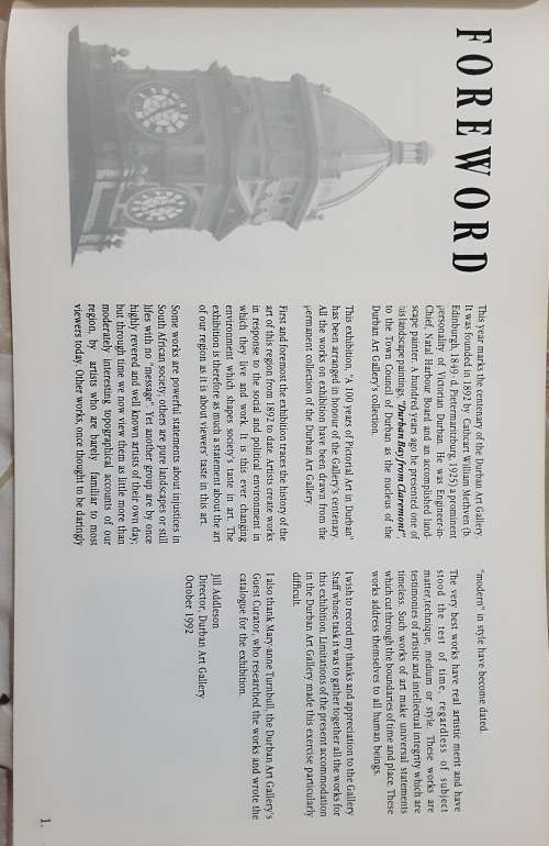 100 Years of Pictorial Art in Durban 1892-1992