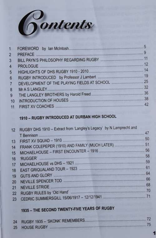 A Celebration of Rugby at Durban High School by Jeremy Oddy **SIGNED COPY**