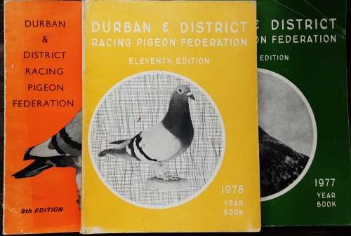 Durban and District Racing Pigeon Federation Year Books 1970, 73, 76, 77, 78