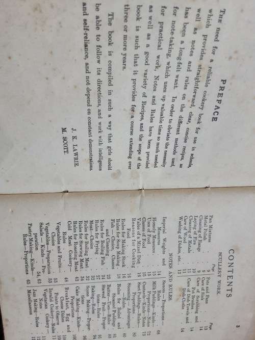 Reliable Cookery, Notes, Rules and Recipes by Mrs Lawrie  **SCARCE**