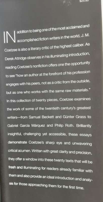J M Coetzee Inner Workings Literary Essays 2000-2005