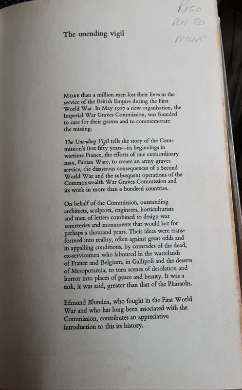 The Unending Vigil A History of the Commonwealth War Graves Commission 1917-1967