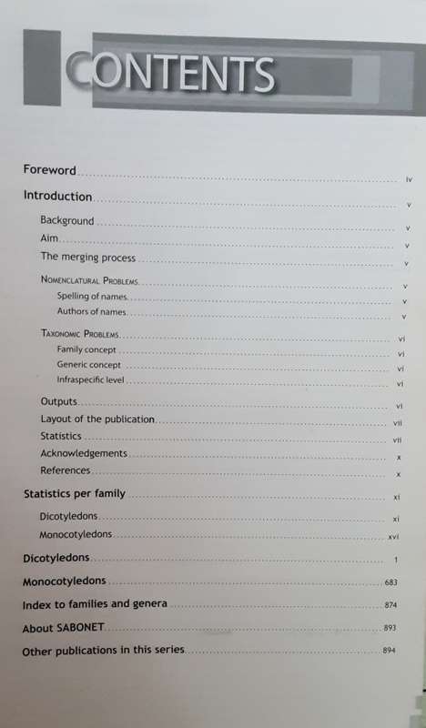 2006 Checklist Flowering Plants of Sub-Saharan Africa an index of accepted names and synonyms