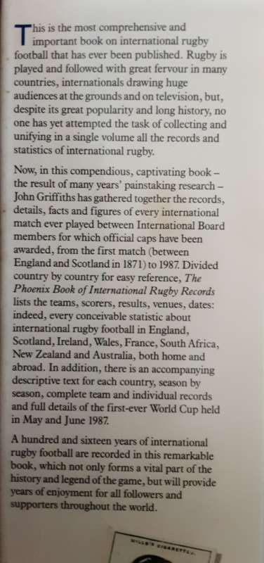 The Phoenix Book of International Rugby Records by John Griffiths