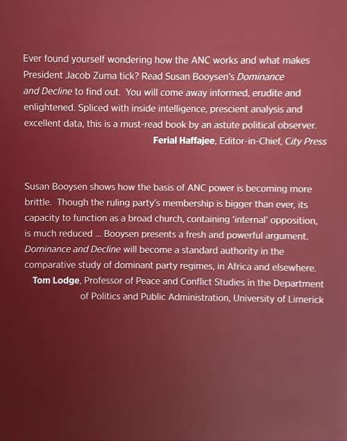Dominance and Decline The ANC in the time of Zuma by Susan Booysen