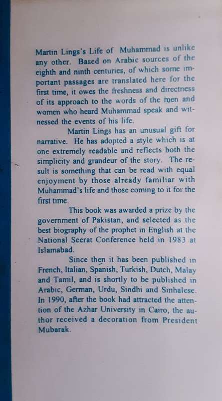 Muhammad his life based on the earliest sources by Martin Lings