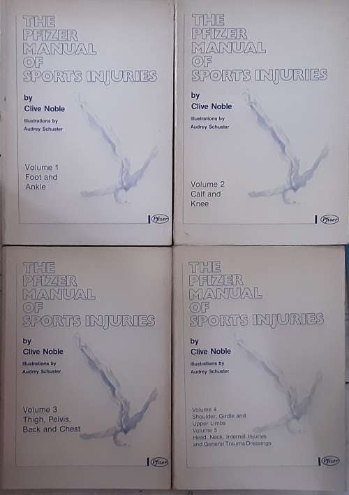 The Pfizer Manual of Sports Injuries by Clive Noble 5 Volume set in 4 books