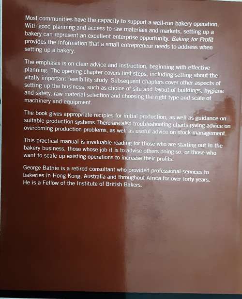 Baking For Profit Starting A Small Bakery by George Bathie