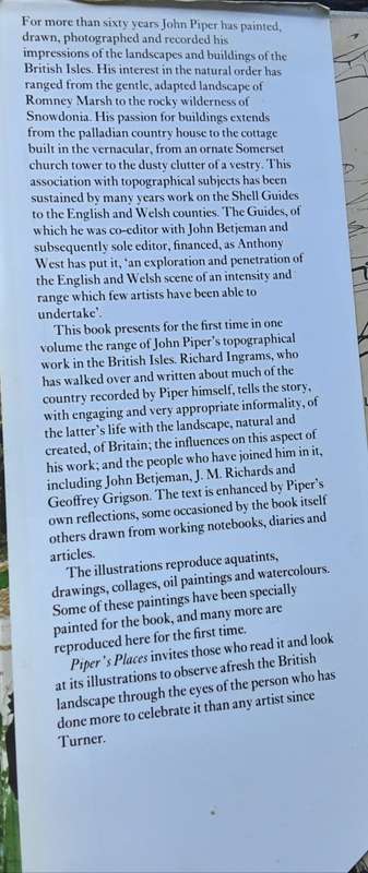 Piper`s Places, John Piper in England and Wales by Richard Ingram and John Piper