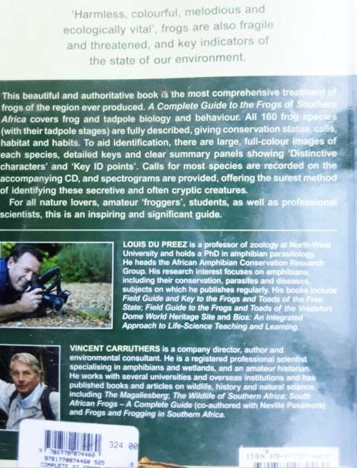 A Complete Guide to the Frogs of Southern Africa by Louis De Preez and Vincent Carruthers