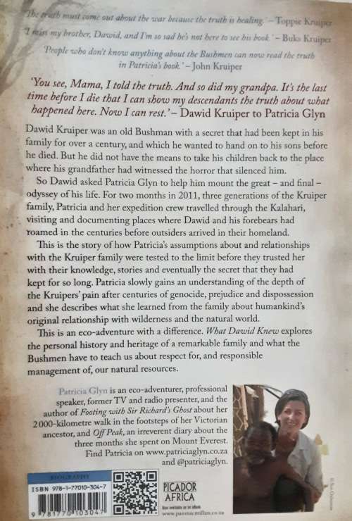What Dawid Knew A Journey with the Kruipers by Patricia Glyn **SIGNED COPY**