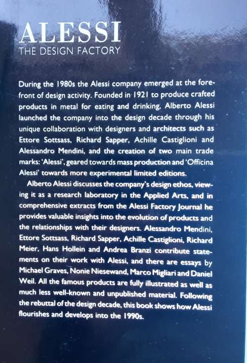 Alessi The Design Factory edited by Meret Gabra-Liddell