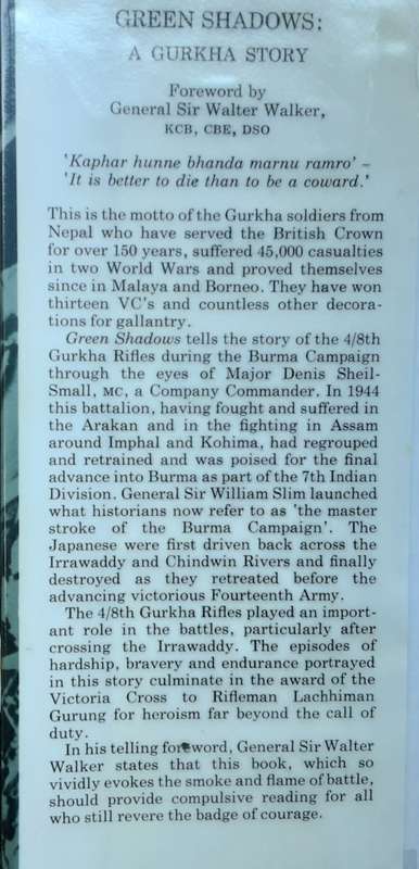 Green Shadows, A Gurkha Story by Denis Sheil-Small, MC