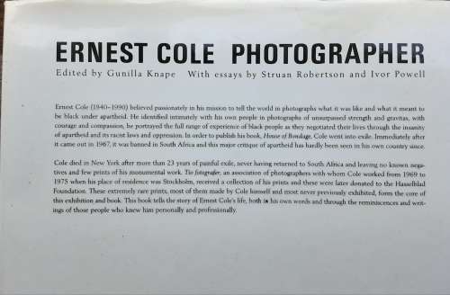 Ernest Cole Photographer edited by Gunilla Knape **First Edition**