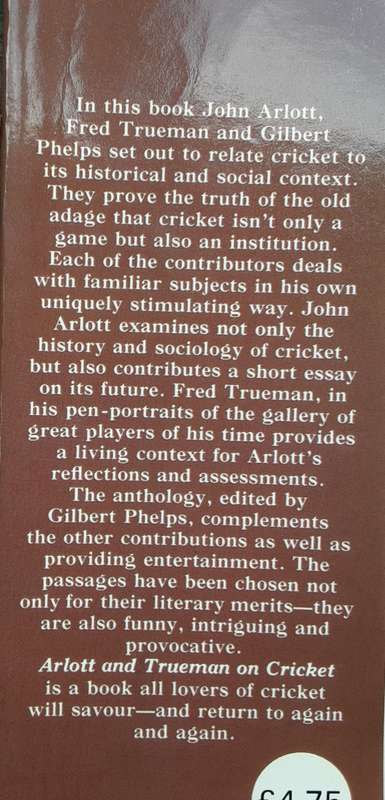 Arlott and Trueman on Cricket edited by Gilbert Phelps