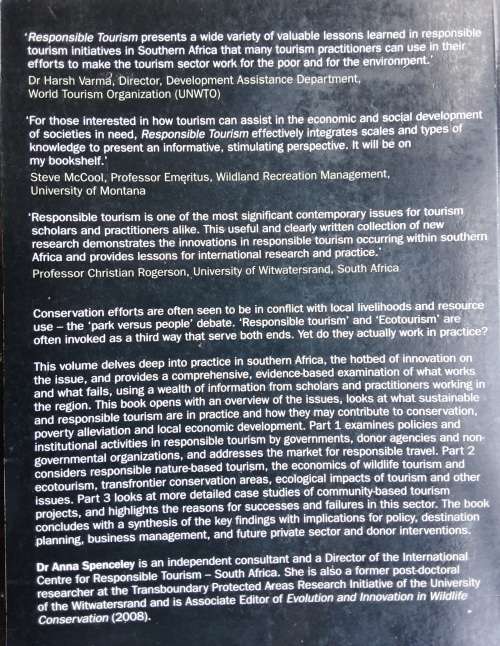 Responsible Tourism Critical Issues for Conservation and Development edited by Spenceley