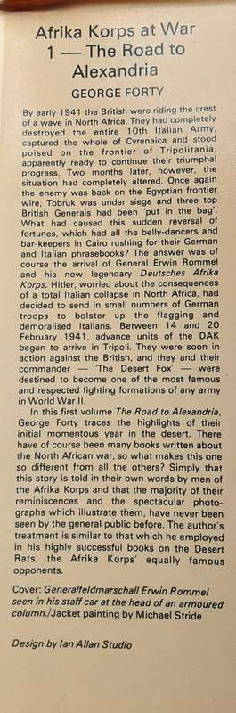 Afrika Korps At War The Road to Alexander by George Forty