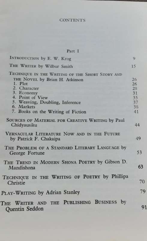 African Literature in Rhodesia edited by E W Krog